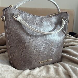 Elegant Floral Embossed Handbag